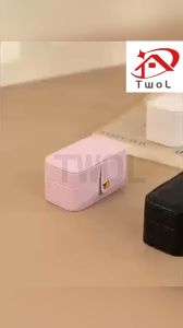 TWOL SHOP1pcs Jewelry Storage Box Leather Storage Earrings Necklace Ring Jewelry Portable Travel Women Jewelry Box