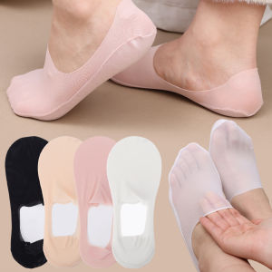 1/5 cặp Lụa băng cotton lưới mùa hè Vớ thuyền ngắn mỏng tất cao đến mắt cá chân silicon chống trượt vô hình thoáng khí giống như chân trần