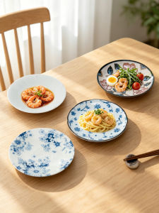 Mino Yaki | Underglaze Engraved Flower Dessert Plate
