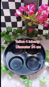 TEFLON TELUR SERBAGUNA WARNA/FRYPAN 4 LUBANG MULTIFUNGSI