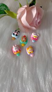 [FREE SHIP] Set 5 cái Crocs Jibbitz Sticker gắn dép theo chủ đề hình kem gấu dễ thương - Có Nút Gắn