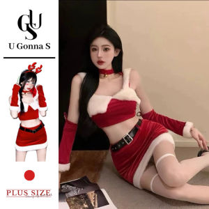U Gonna S Christmas Women Lingerie Nightwear Red Sleeveless Bodycon V-neck Push Up Backless Elastic Fashion Sleepwear Party 2025 New Design Gift for Girlfriend
