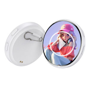 Electronic Badge HD Display Screen DIY E-Badge Bluetooth 6.0 GIF Video Playback Touch Screen LED Audible Video Play Phone APP