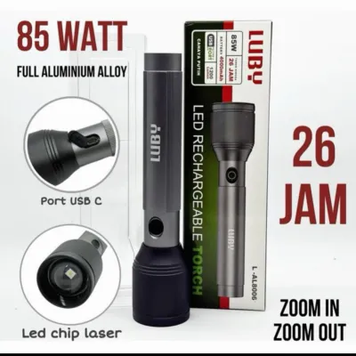 Senter Luby 85W luby Zoom 8006 senter genggam luby 85W super terang Full alumunium alloy Baterai