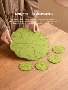 SHUANGYU | Creative Lotus Shape Tea Mat with Water Absorption and Heat Insulation