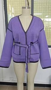 Autumn Winter Womens Knit Cardigan V Neck Loose Coats Long Sleeve Casual Women Jumper Tops Button Vintage Sweater Clothing