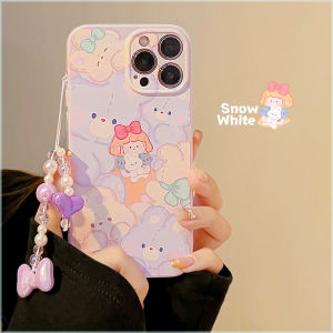 Original Vine Purple Doll Princess Girl 13 Silicone 12 Suitable for 14 pro Max Chain 11 with Lanyard Purple Bead Rope Phone Case