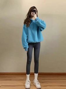 QFN | Blue Wool Long Sleeve Coat Winter Autumn