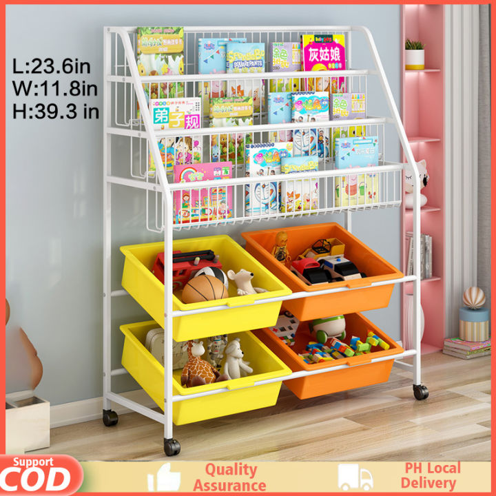 Multilayer With Basket Bins Children's Kids Toy Organizer Storage Rack ...