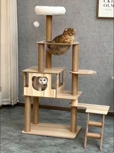 คอนโดแมว คอนโดแมวไม้ บ้านแมว เสาลับเล็บ ขนาดใหญ่ ของเล่นแมว ขนาดใหญ่ สูง 142CM