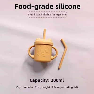 Baby Proof Sippy Cup with Handle and Straw Anti-leakage