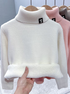 Mùa Đông Lông Cừu Lót Cổ Cao Đồ Len Dành Cho Trẻ Em Bé Trai Và Bé Gái Ấm Áp Lớp Đế Áo Len Trẻ Em Từ Trung Đến Lớn Mềm Pha Trộn Acrylic