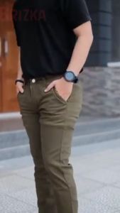 CELANA CHINO PANJANG STRIIT MELAR KERJA HARIAN