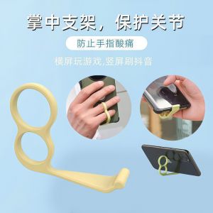 New 2025 Creative Mobile Phone Stand Ring Finger Assistance Holder Lightweight Plastic Clip-On Universal Desk Accessory