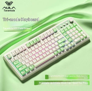 AULA | AULA S99 Tri-Mode Silent Membrane Keyboard RGB 99 Keys Bluetooth 2.4G Wired Ergonomic Gaming Keyboard For Mac Windows Laptop PC