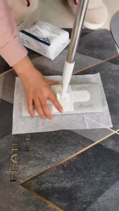 ไม้ทิ้ง ผ้าเปียกถูพื้น แบบเเห้ง การฉีดไม้ม็อบดันฝู่ ไม้ถูพื้นทิชชู สำหรับผ้าเบา รีฟิลถูพื้น lazy mop-159