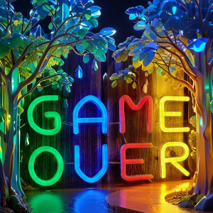 Chi-buy LED Neon Game Over USB Powered Neon Signs Night Light Suitable for Bedroom Wedding Game room,gift