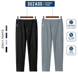 GUZADO - Quần Dài Thể Thao Form Âu Chất Gió Mềm Mịn Co Giãn Thoải Mái GDC03