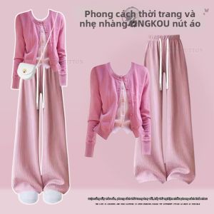 NUMEN BUTTON | Bộ Đồ Dạo Phố Mùa Xuân Kiểu Dáng Thư thái Kích Cỡ Lớn