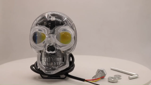 【FRONTIERACE】New skull shooting light black (yellow white light) sport light car 16000LM sport light motorcycle 160W led light for motorcycl 6000K/3500K motor light