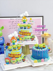 Toy Story Three-Eyed Monster Doll Cake Decorative Ornaments Buzz Lightyear Cartoon Alien Children Dessert Table