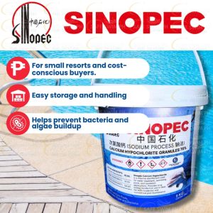 SINOPEC CALCIUM HYPOCHLORITE CHLORINE 70% 5KG FOR POOLS AND WATER TREATMENT
