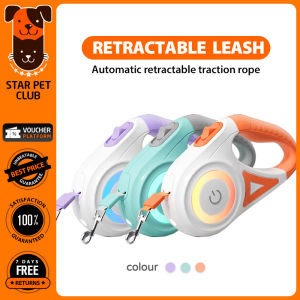 3/5M Automatic Dog Leash Retractable LED Luminous Leading Fashion Light Straps for Dog Puppy Pet Flexi Walking Running Lead