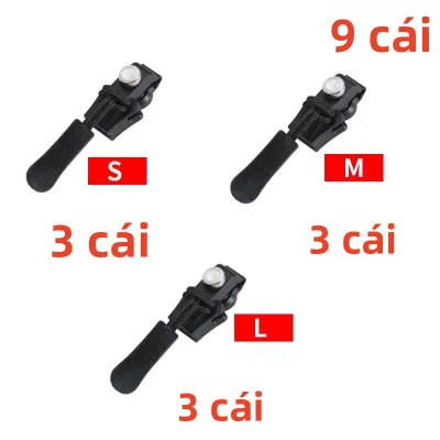 Bộ Dụng Cụ Sửa Khóa Kéo Đa Năng 3-12 Chiếc Đầu Khóa Kéo Tháo Lắp Nhanh Đầu Kéo Kim Loại Thân Thiện Với Môi Trường Dùng Cho Áo Khoác Túi Xách Áo Khoác May Vá Tự Làm Màu Đen