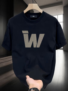 High-End Fashion Brand Pure Cotton Short Sleeve T-Shirt Mens 2025 New Summer Loose Large Size Half Sleeve Top Youth Trendy Print Casual Shirt