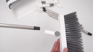 Squeegee Broom Dustpan Floor Brush Set Indoor Non-stick Hair Broom Long Handle Broom with Stand Thickened Up Dustpan Combo Set