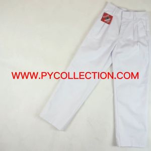 SELUAR PUTIH PANJANG COTTON MENENGAH - BAJU SEKOLAH JENAMA BLACK CAT - BC023