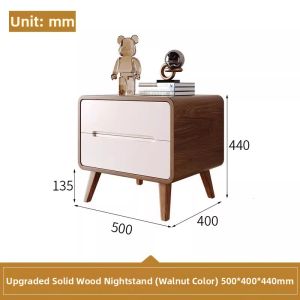 Simplistic Modern Storage Bedside Table 2 Drawers