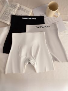 miiow | High Waist Ice Silk Seamless Anti-Light Womens Safety Pants No Roll Edge Two-In-One Base Layer Shorts Breathable Underwear