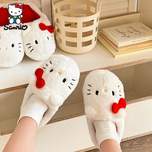 Christmas gifts Sanrio Hello Kitty Plush Slippers Winter Warm Cartoon Y2K Cotton Shoes Plush Shoes Sanrio Accessories Student Slippers Kids Gift