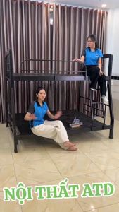 Giường tầng sắt hộp vuông 4x8 dày dặn dành cho người lớn - trẻ em giá rẻ giao nhanh hcm
