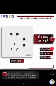 Ổ cắm điện IREKE 7 lỗ âm tường chính hãng tiêu chuẩn châu âu giá Việt Nam