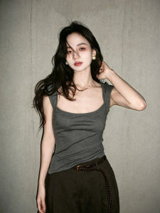 CHOEFULYN | Body Shaping Sleeveless Crop Top Grey