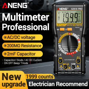ANENG | ANENG SZ818 Digital Multimeter 200MΩ Resistance Measurement NCV Neutral Wire Identification On/Off Buzzer Electrician Multimeter