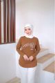 Kaosinn - Atasan Kaos Wanita Nameera motif flower  | Lengan panjang full | Bahan Katun Combed 20s | Bisa Seragaman. 