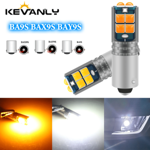 KEVANLY | 2pcs Car Interior Reading Dome Lamp BA9S T4W BAX9S h6w BAY9S h21w LED Bulbs 3030 10SMD Auto Parking Light License Plate Bulbs