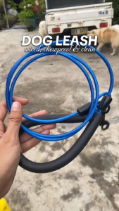 Newfe 1.5M With Foam Handle Stainless Steel Rope Dog Leash Towing Dog Rope Pet Outdoors Walk Harness Leash