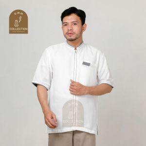 baju Koko kain poliy katun  polos lengan pendek M L XL