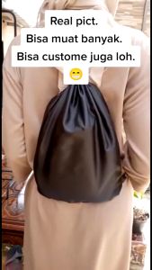 Paket Usaha Kodian Tas Spunbond Serut Polos Pria Wanita 100 GSM Drawstring Ransel Tas Sekolah Grosir