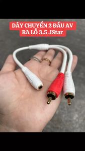 DÂY CHUYỂN JSTAR TỪ LỖ 3.5LY SANG 2 JACK BÔNG SEN ĐỰC DÀI 30CM