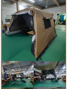 Tianhou Outdoor Fishing Windproof Rainproof Automatic Aluminum Pole Wilderness Living Room Tent Quick Open Adult Clearance Camp