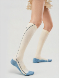 PRIMEET | Womens Compression Socks Autumn Outdoor Activities White Long