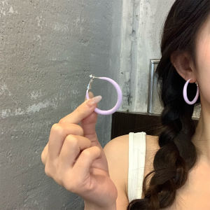 925 Silver Needle Colorful Dopamine Ring Earrings Summer Macaron Luxury Elegant Womens Fashion Jewelry Ear Cuffs