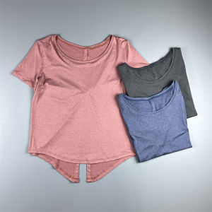 Loose Sporty Butterfly Sleeve T-Shirt Womens Fitness Yoga Casual Top Half Sleeve Open Back Sportswear Breathable Quick Dry