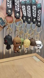 Anime Star Wars Figure Yoda Keychain Mandalorian Darth Vader Chewbacca Model Doll Key Ring Pendant