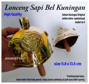 Lonceng sapi kuningan no4 ( size 11.8 cm x 13.5 cm ) Bel lonceng Besar 04 Bandul kambing kerbau klintingan krincingan kuningan kluntung klontong Genta klinting